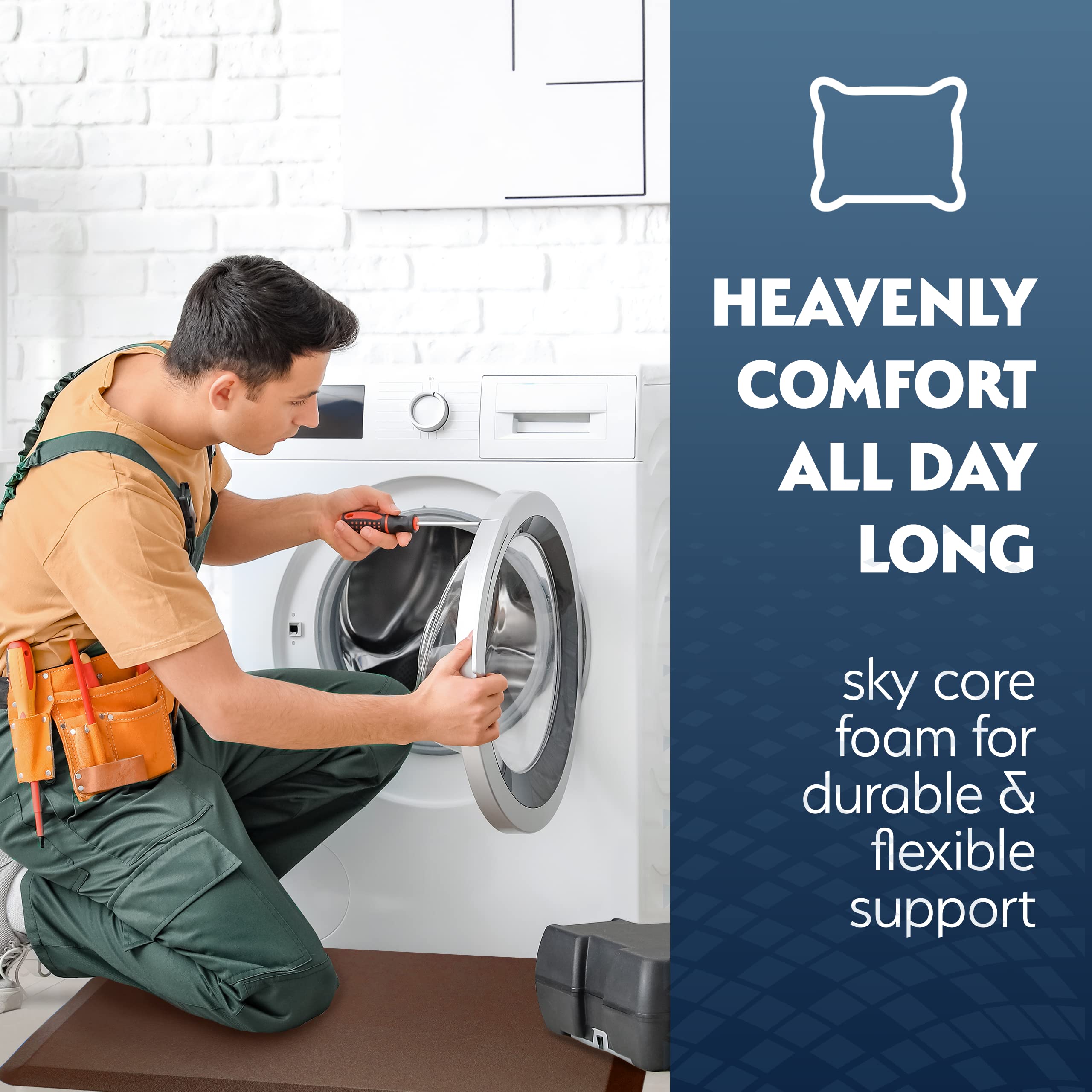 Sky Solutions Alfombra anti-fatiga, superficie no deslizante en suelos duros o de alfombra.