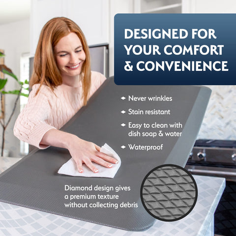 Sky Solutions Alfombra antifatiga para escritorio 20x39, negro, cómodo soporte
