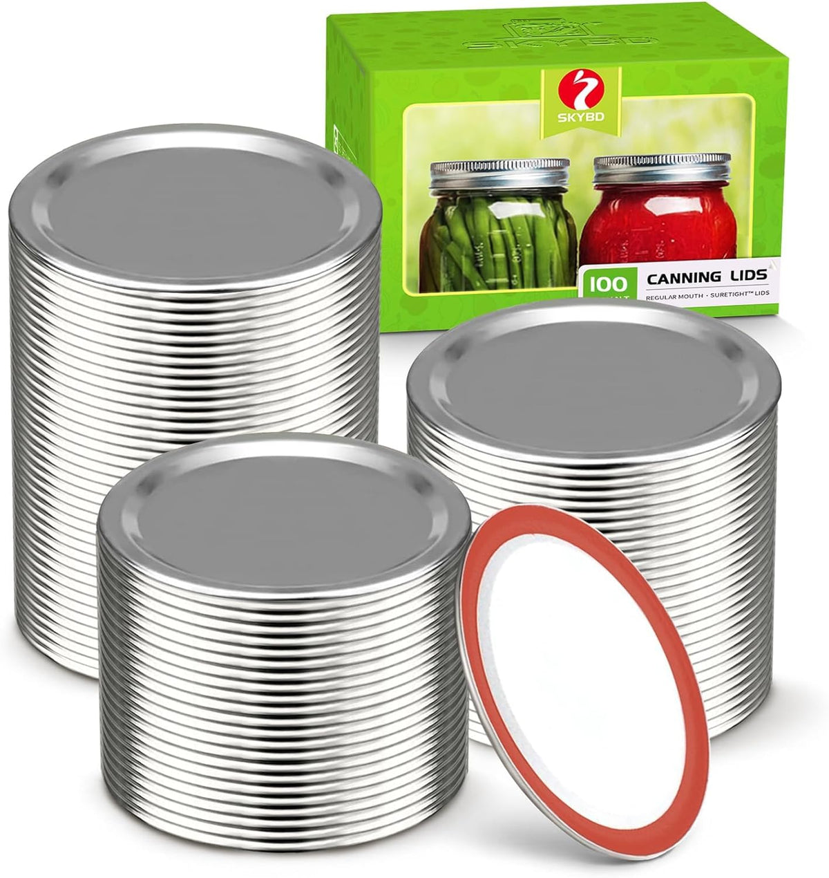SkyBD tapas regulares boca 70mm para frascos, cierre hermético para conservar alimentos.