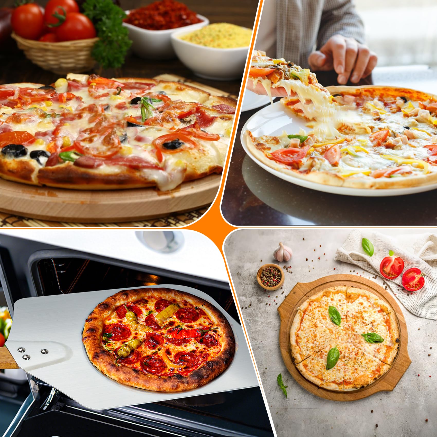Skyflame uso-cocina-hogar-pala: herramienta duradera para pizzas y pan.