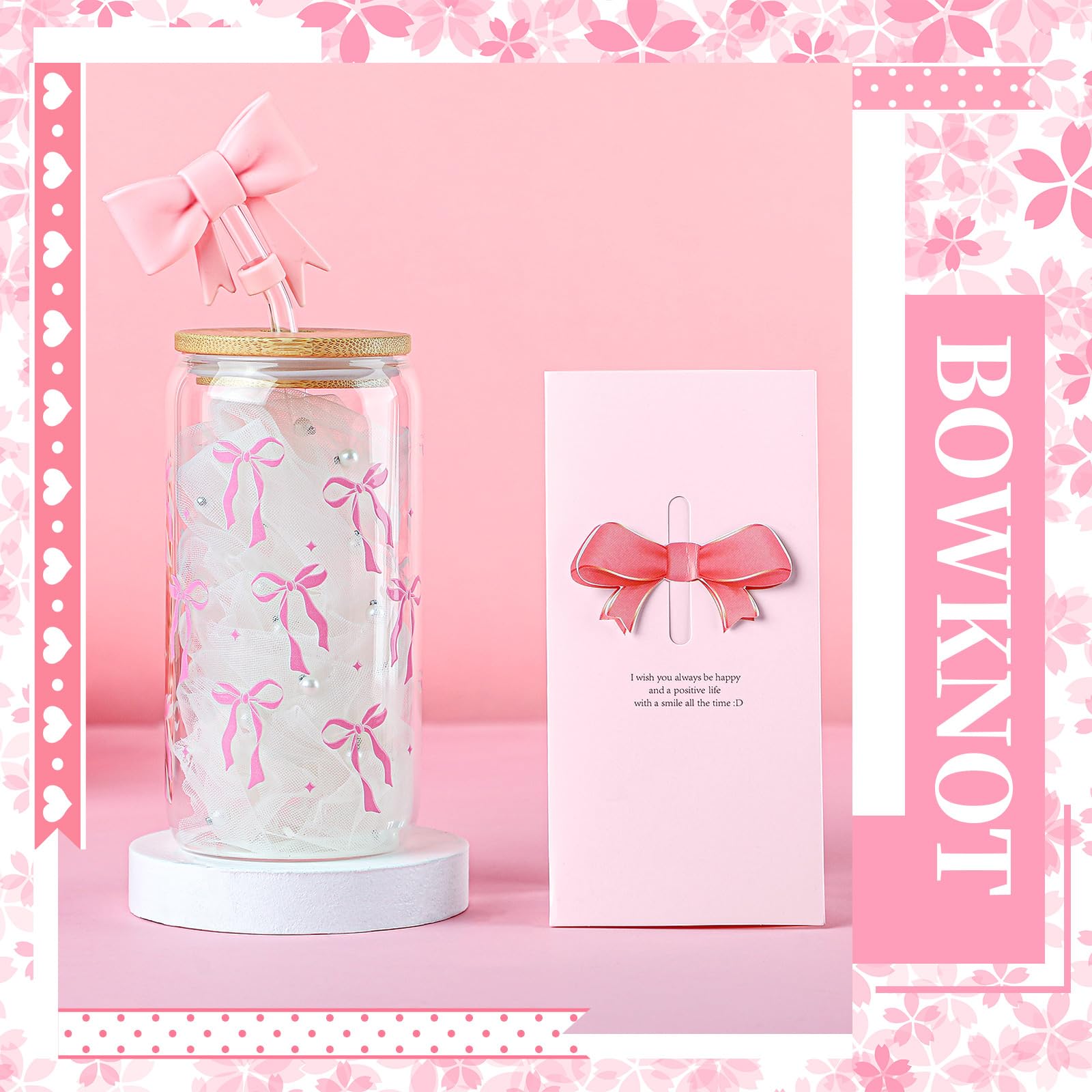 Skylety bolsa maquillaje rosa con lazo, organización diaria.
