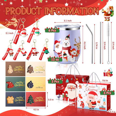 Canudos Skylety Navidad, 12 piezas para bebidas y regalos sostenibles