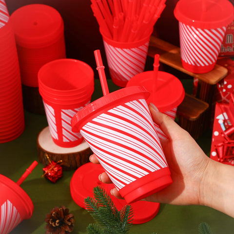 Copa Skylety con rayas bastón de caramelo, diseño festivo para celebraciones.