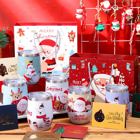 Llavero Skylety navidad, figuras de Santa y muñeco de nieve