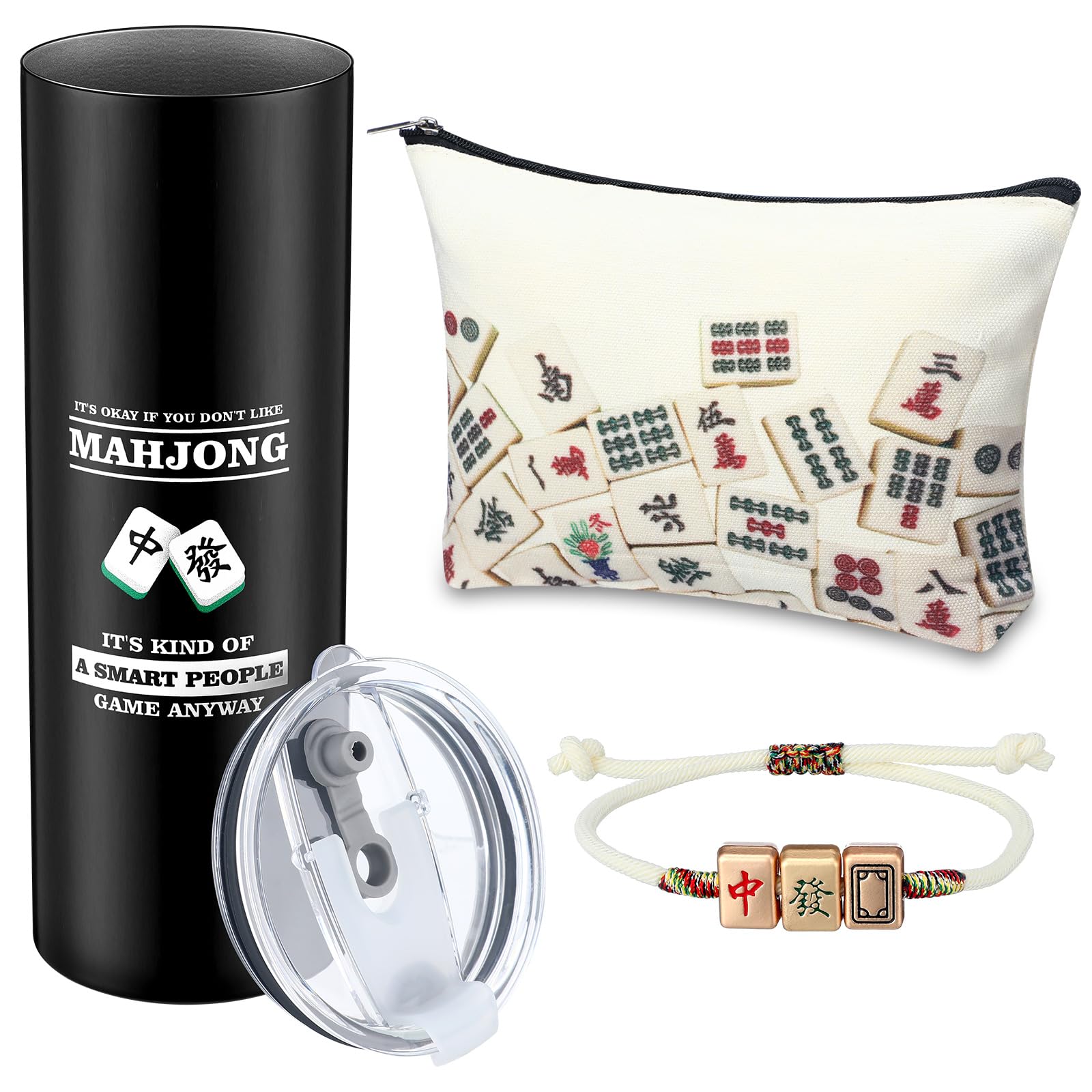 Vaso térmico Skylety Mahjong de 20 onzas, para bebidas calientes o frías.