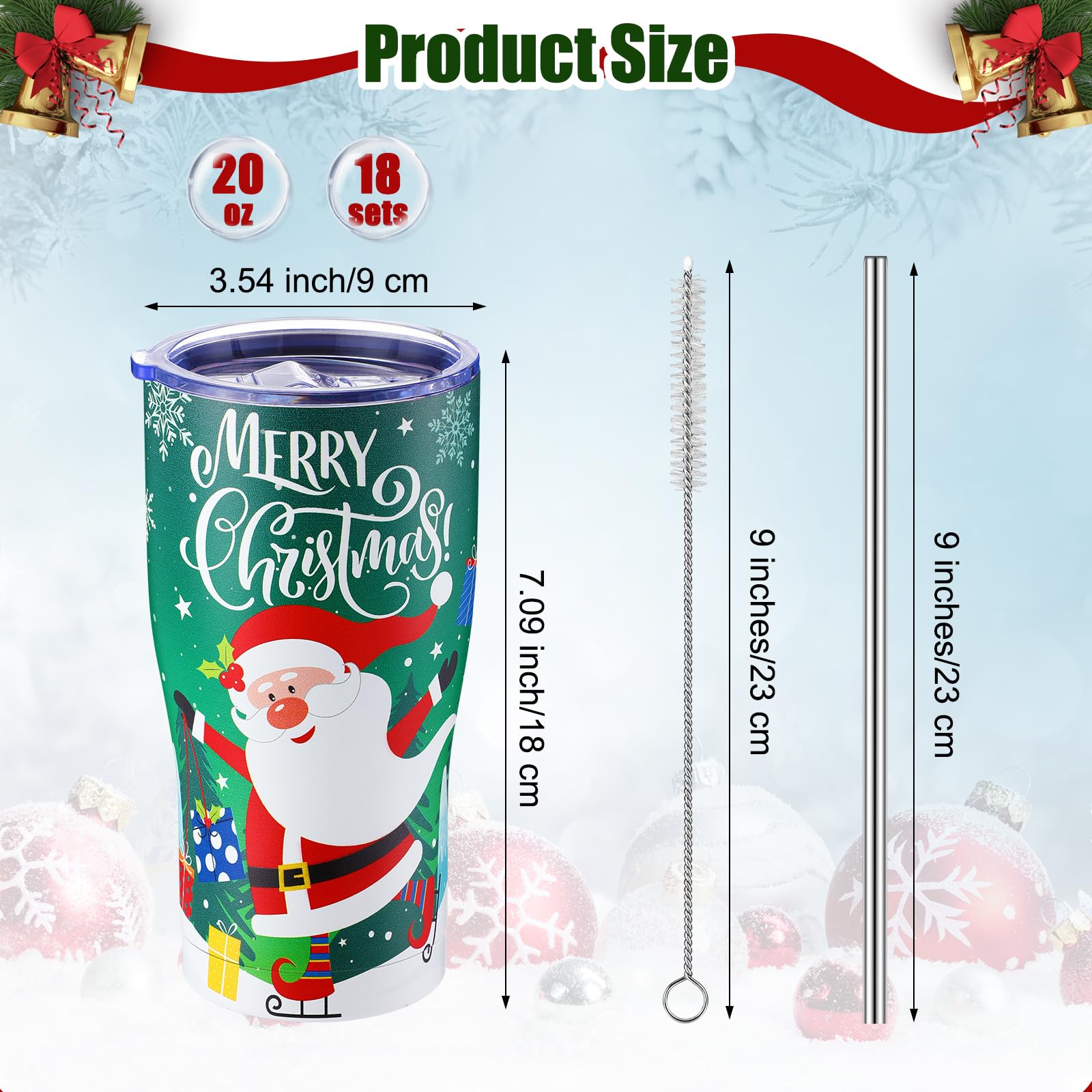 Skylety con 18 disenos navidenos en vaso termico para regalo o celebracion.