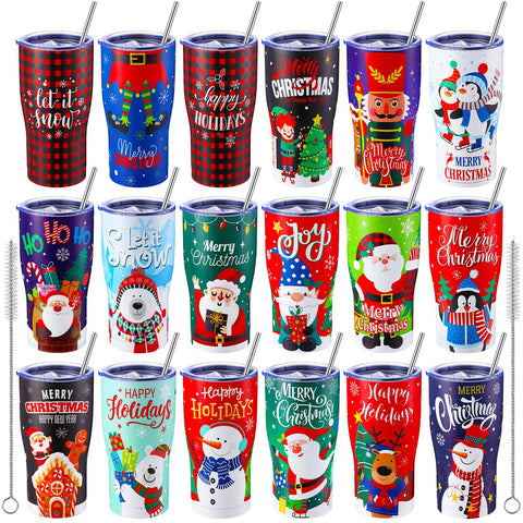 Skylety vaso termico 20oz con tapa y pajilla para bebidas festivas.