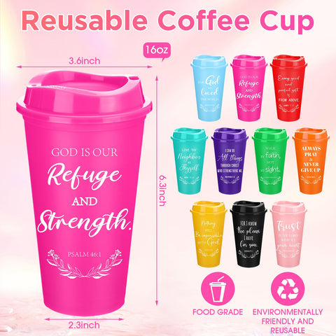 Conjunto de 20 tazas con frases bíblicas para regalos religiosos Skylety.