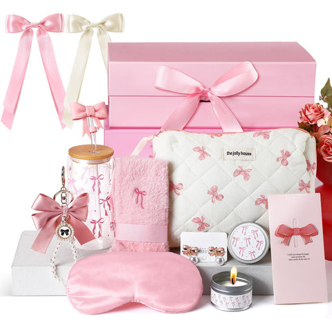 Skylety juego regalo lazo rosa, cesta ideal para cumpleaños y sorpresas.