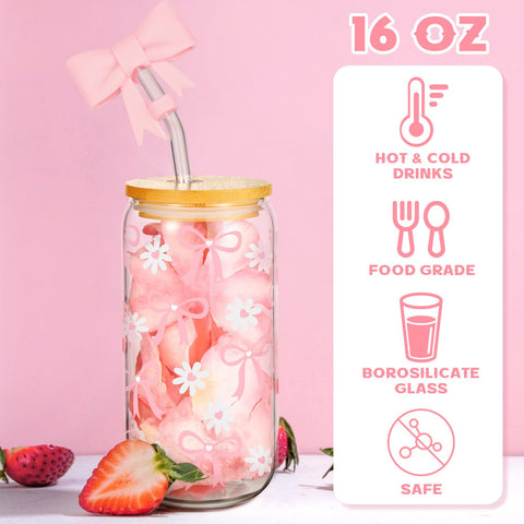 Tapones de pajilla de silicona con lazo rosa para conservar higiene.