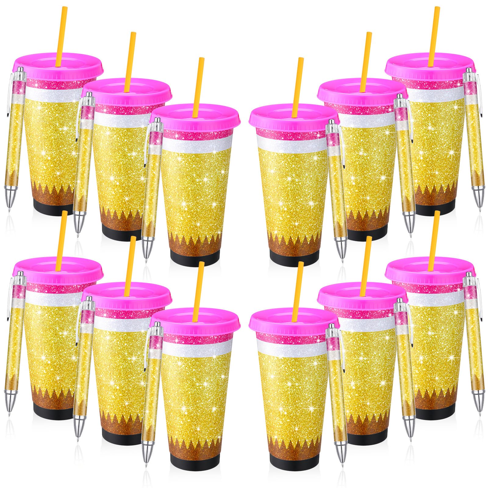 Taza Skylety de 24 oz con tapa y pajita, útil para bebidas diarias.