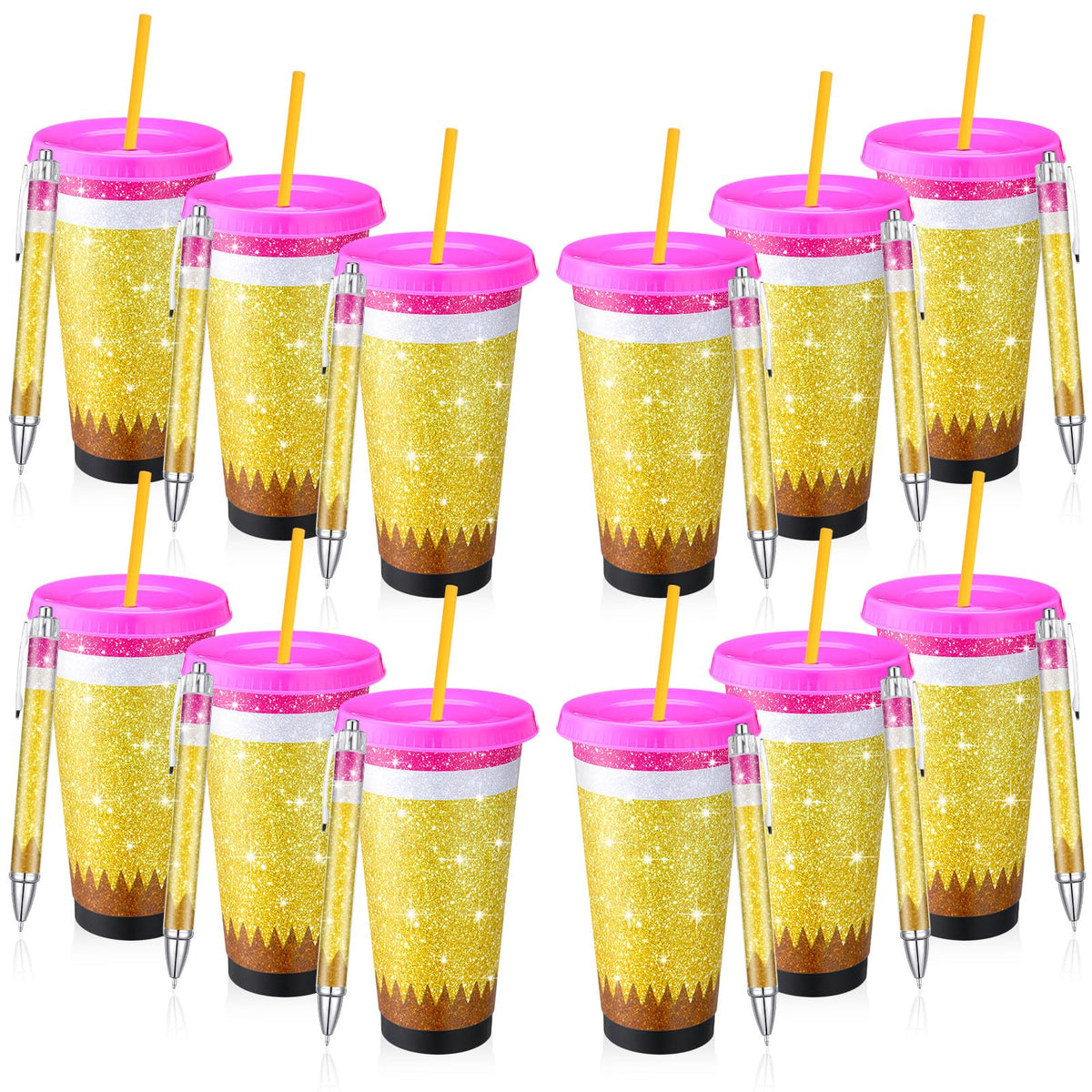 Taza Skylety de 24 oz con tapa y pajita, útil para bebidas diarias.