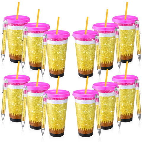 Taza Skylety de 24 oz con tapa y pajita, útil para bebidas diarias.