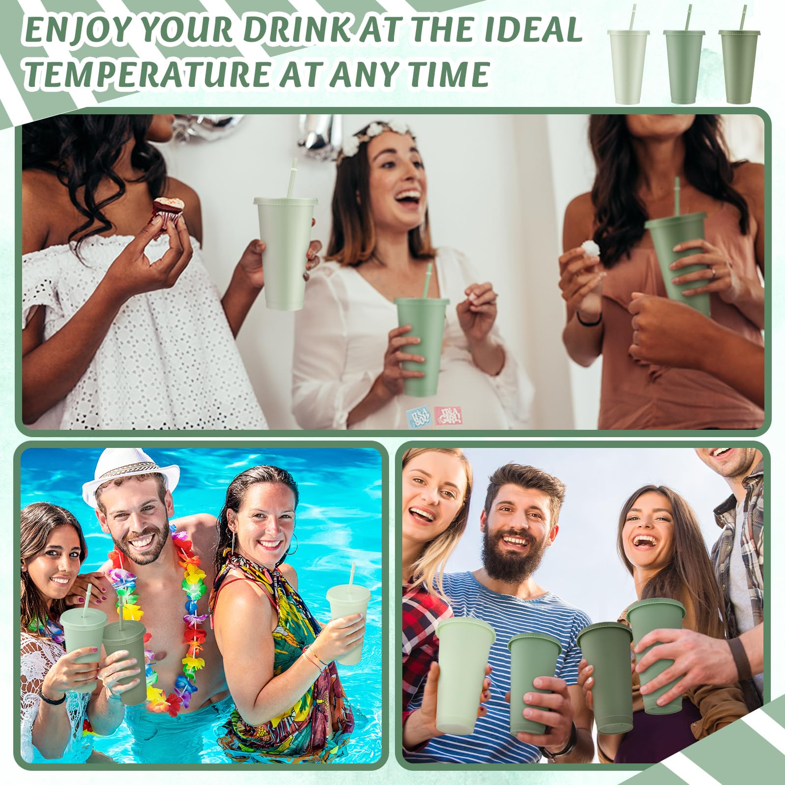 Skylety 24 oz gran capacidad para servir bebidas durante reuniones.
