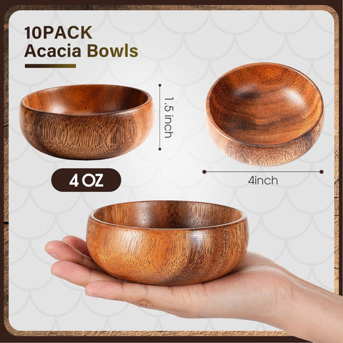 Tazones calabash Skylety de acacia, duraderos y ligeros para uso diario.