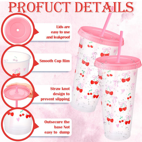 Vaso Skylety 24oz rosa, gran capacidad para bebidas.