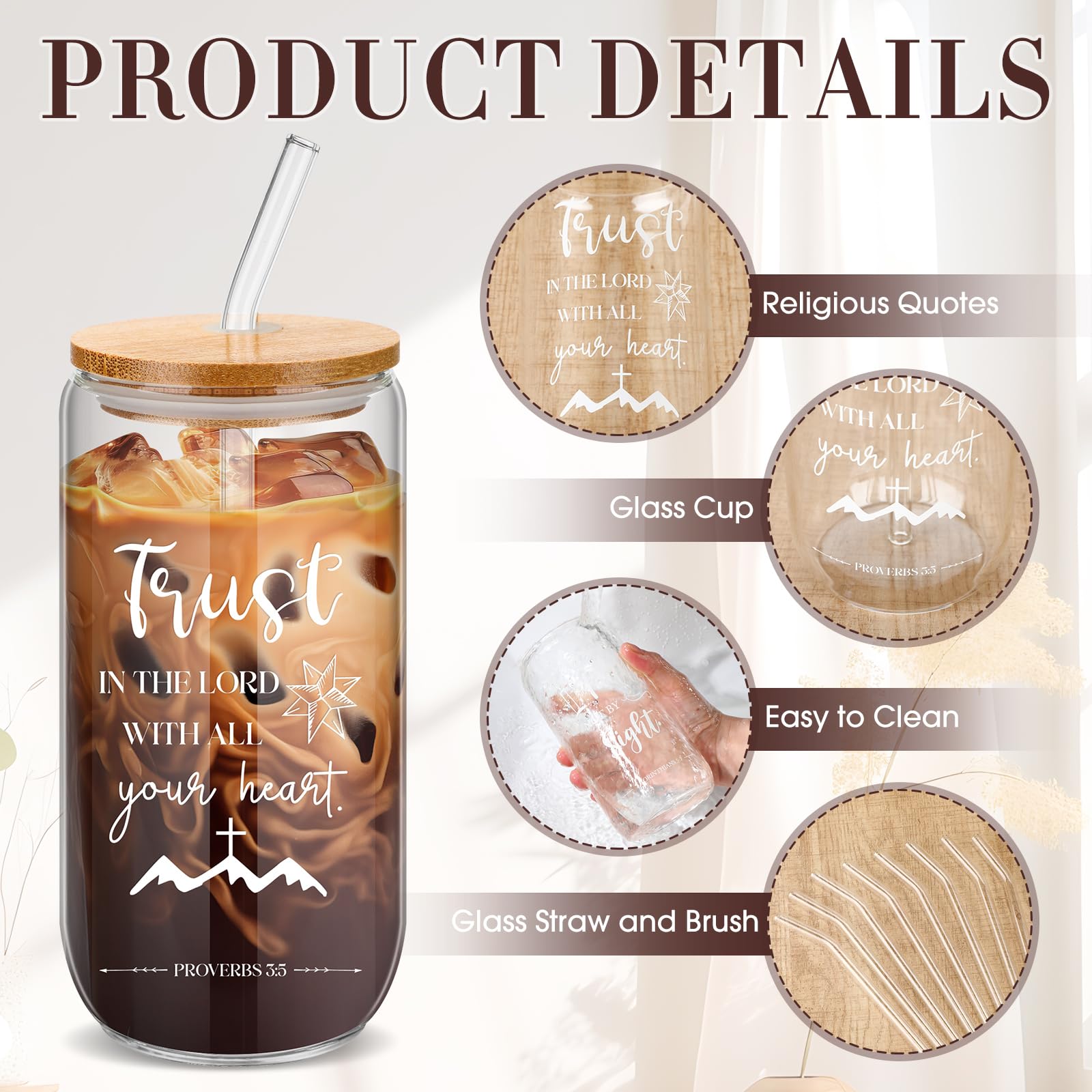 Vaso cristiano Skylety con diseño motivacional para casa u oficina