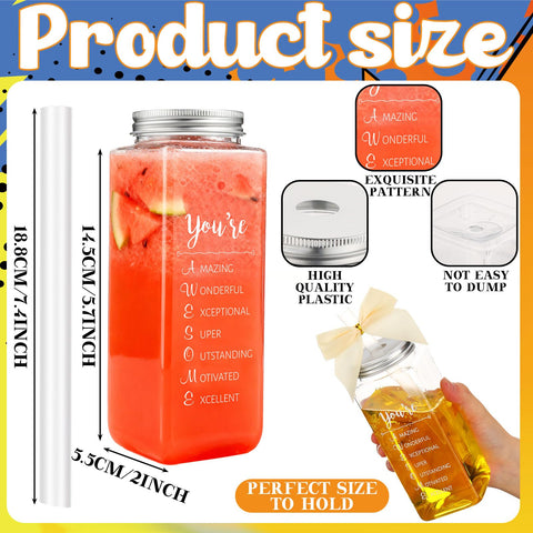 Vaso Skylety de 13,5 oz con pajitas, ideal para bebidas durante el día