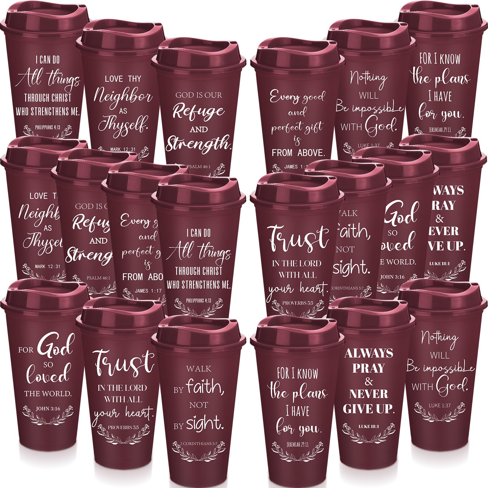 Vaso Skylety con biblia y versículos, tapa a prueba de fugas para bebidas