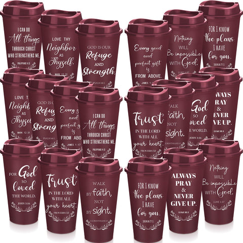Vaso Skylety con biblia y versículos, tapa a prueba de fugas para bebidas