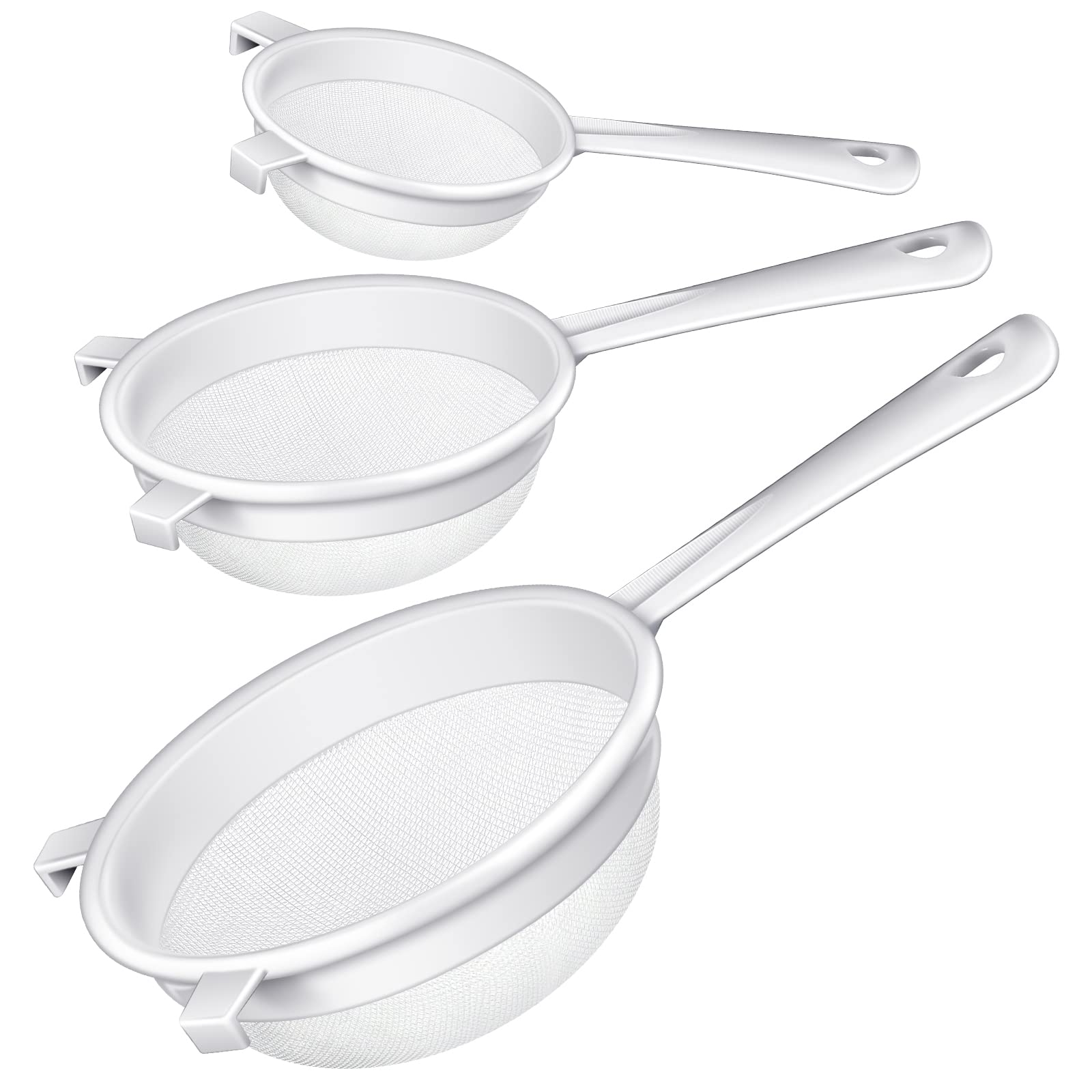 Colador Skyley de 5 pulgadas con asa, ideal para enjuagar ingredientes y escurrir líquidos.