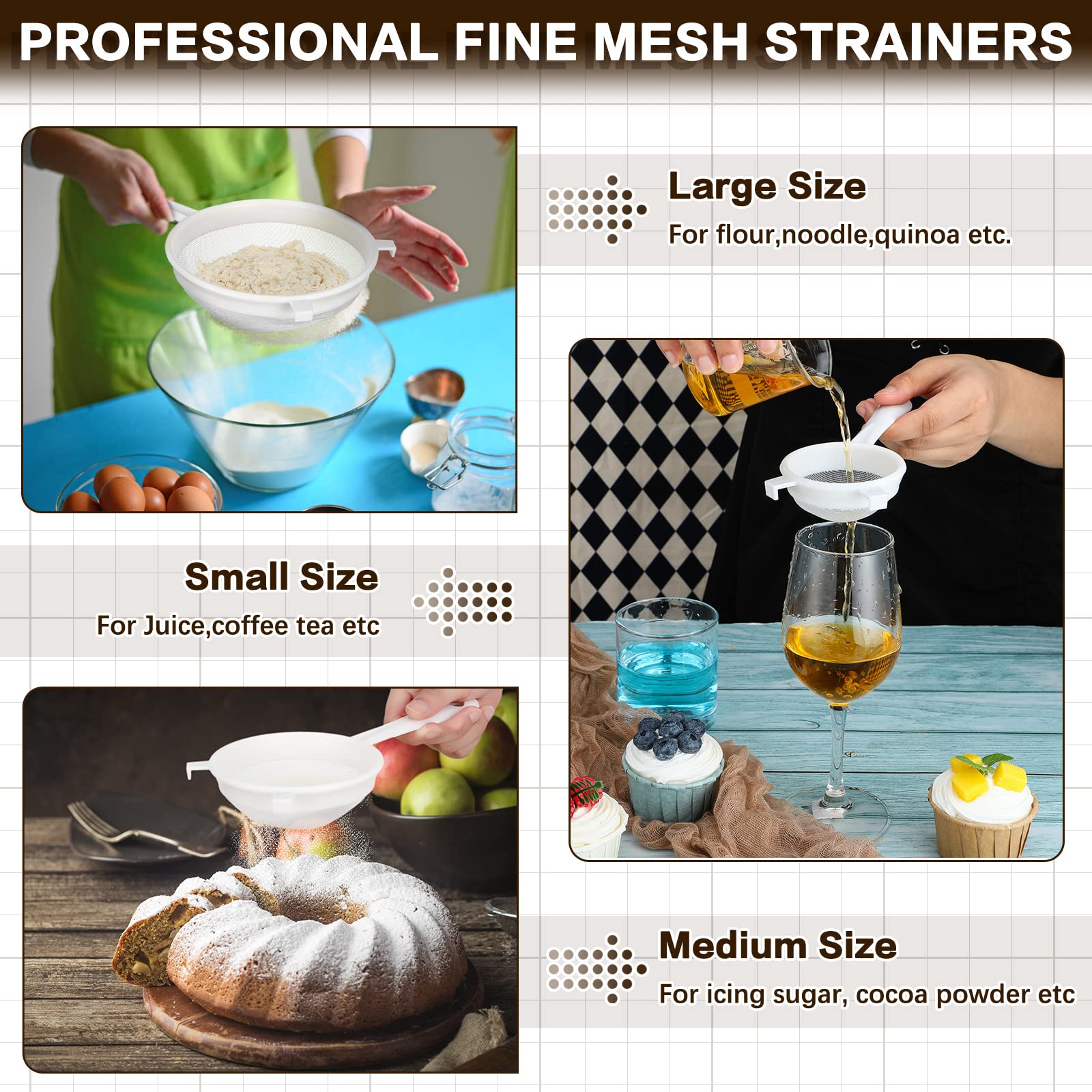 Colador para té y cócteles, filtrado suave con malla fina.
