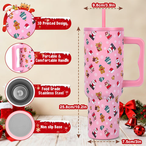 Skywerc taza térmica navidad 40oz con tapa hermética para evitar derrames.