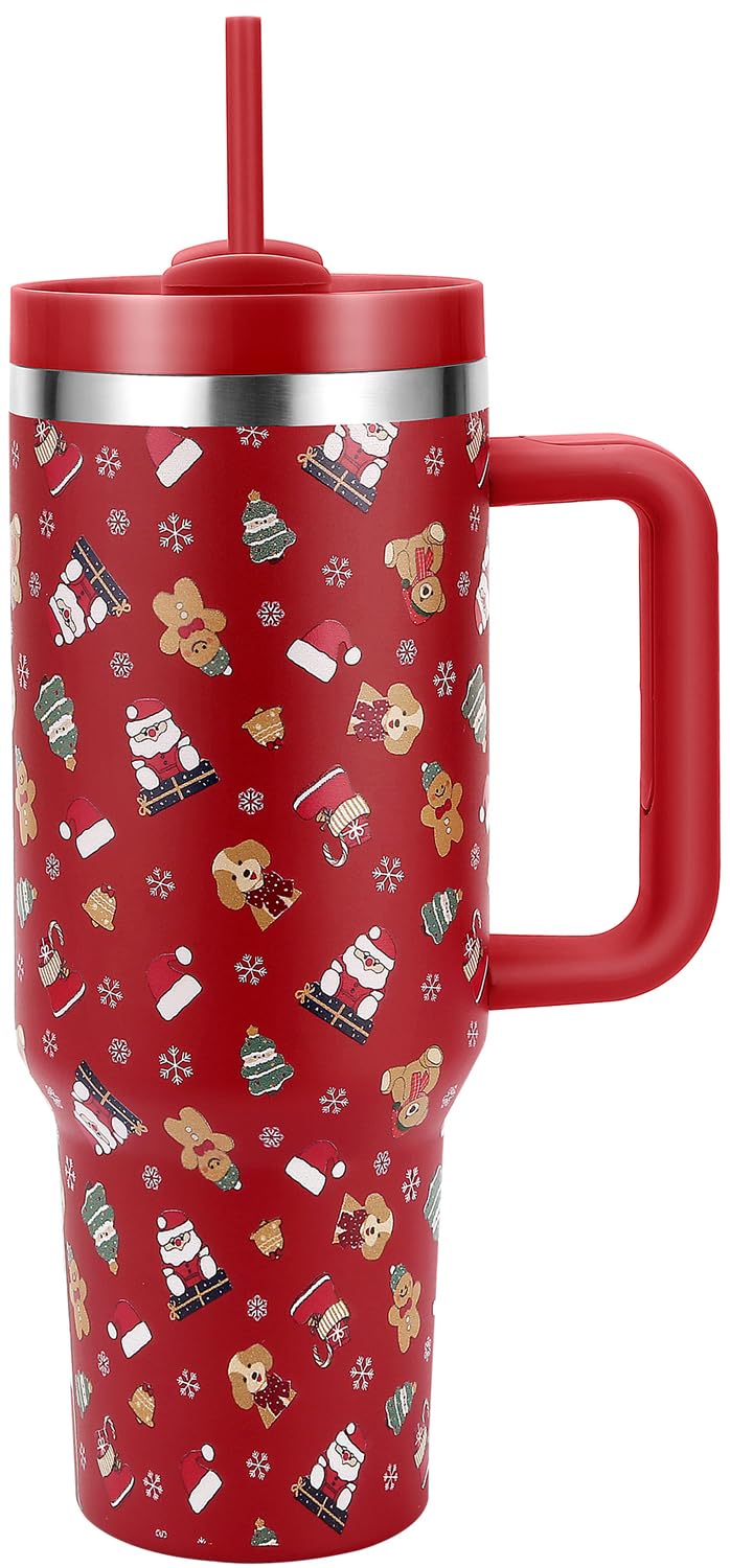 Skywerc taza termica navidad con mango, ideal para bebidas frias o calientes.