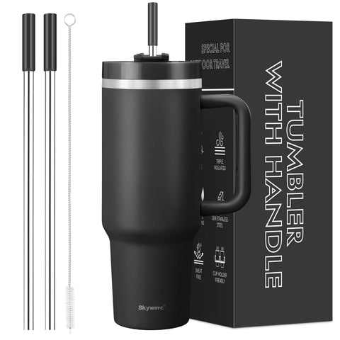 Skywerc vaso termico 40oz con mango, fácil de llevar en cualquier día