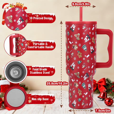Skywerc vaso termico Navidad estampado duendes: ideal para fiestas