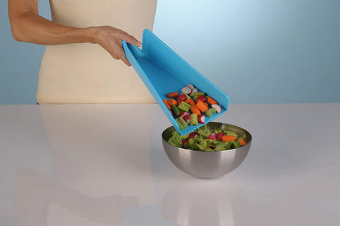 Tabla de corte plegable Slap Chop blanca 11x7 pulgadas para verter con precisión.