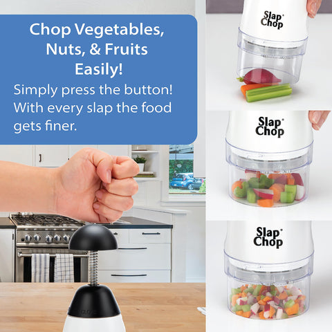 Slap Chop con tapa mariposa abrefácil para limpieza y acceso sencillo