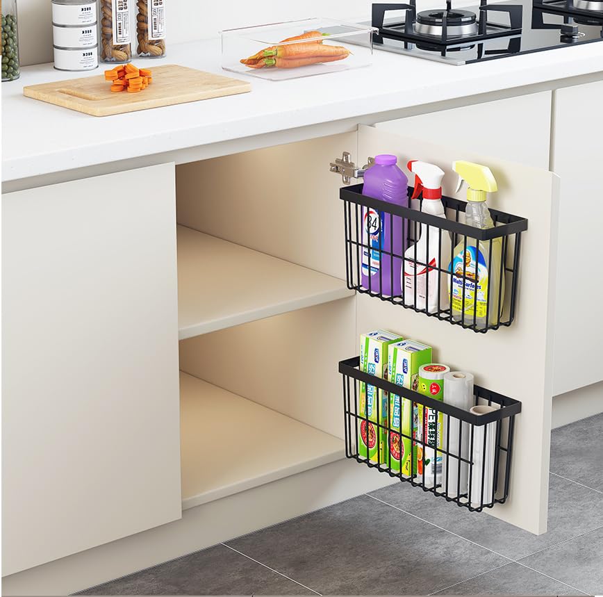 SleekStore organizador autoadhesivo para pared, negro; instalación sin taladro