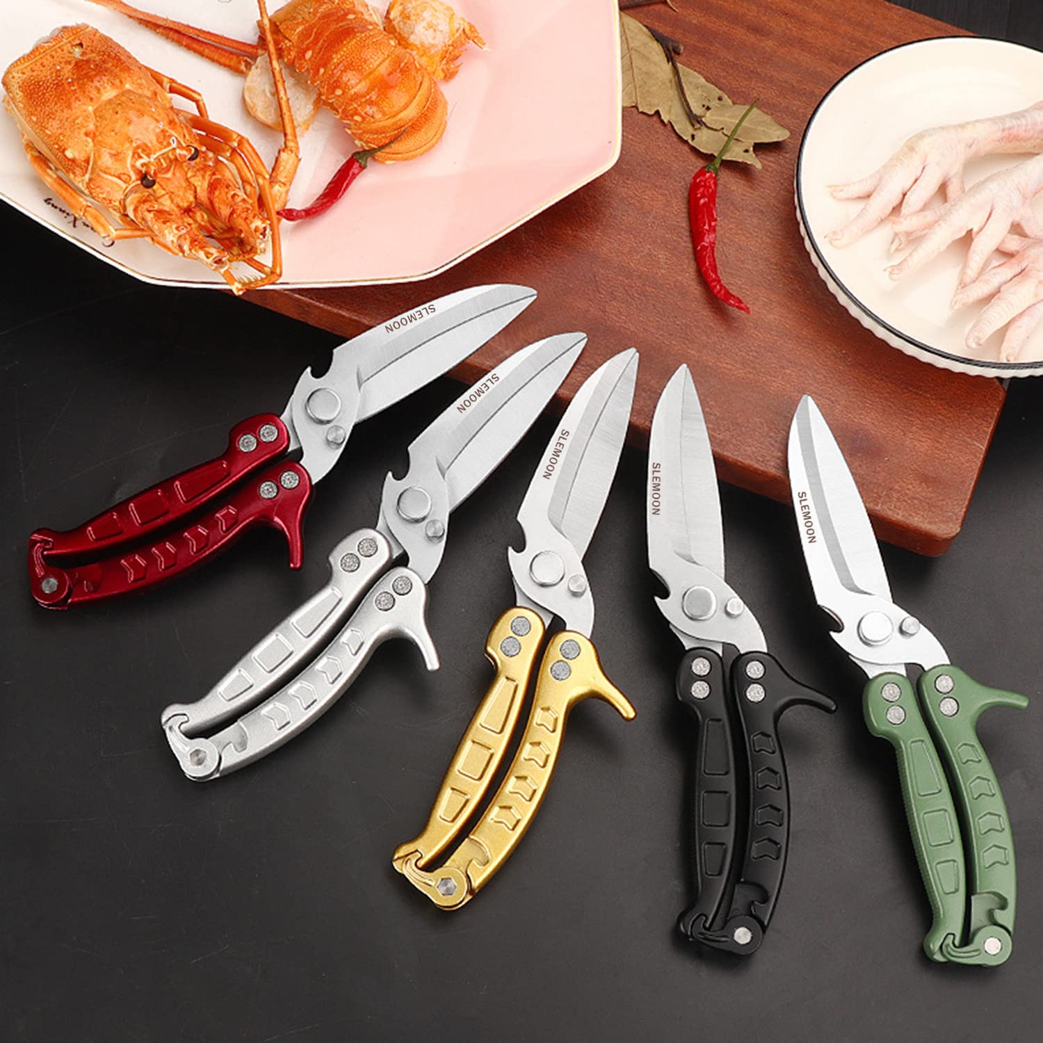 SLEMOON tijeras de cocina, diseño resistente para uso diario en casa o profesional.