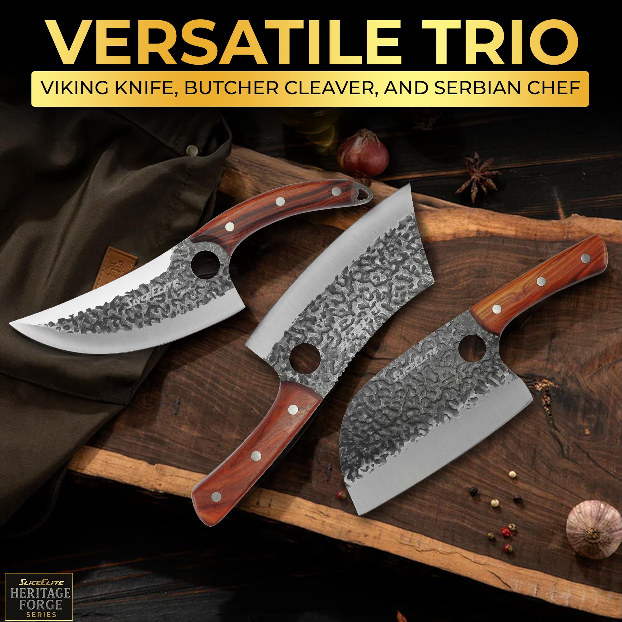 Conjunto de cuchillos SliceElite en caja regalo, presentación elegante para regalo.