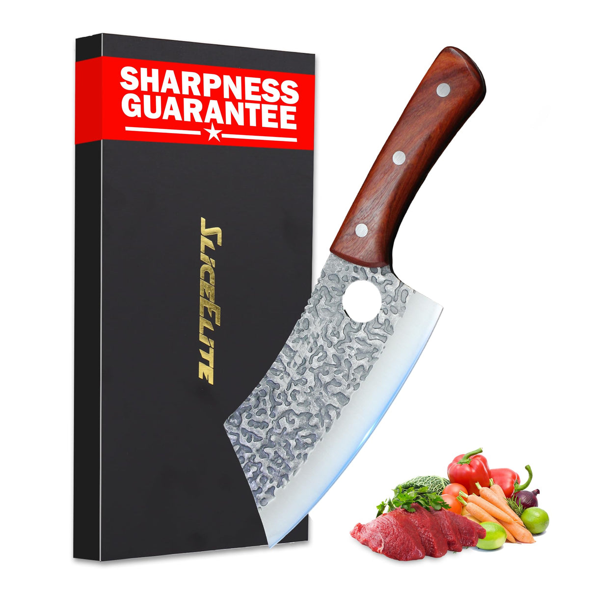 SliceElite cuchillo carnicero de 7 pulgadas con filo pesado para carnes.