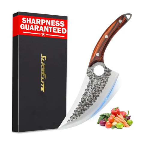 SliceElite cuchillo vikingo forjado a mano hoja de 6,5 pulgadas cortes de precisión
