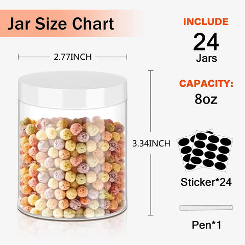 SLifeJars frascos apilables claros con tapas blancas