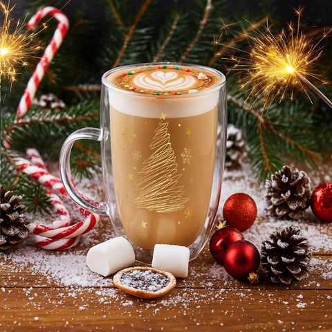 Sliner aislamiento doble jarras cafe navidad: mantiene caliente la bebida más tiempo.