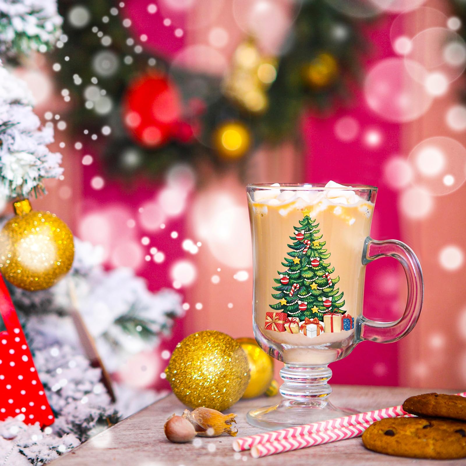 Conjunto de 6 tazas navideñas Sliner, para servir bebidas festivas.
