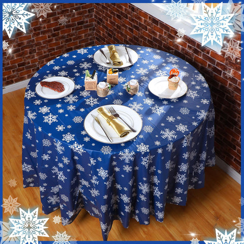 Uso versátil: mantel Sliner para cartel decorativo o decoraciones navideñas en azul.