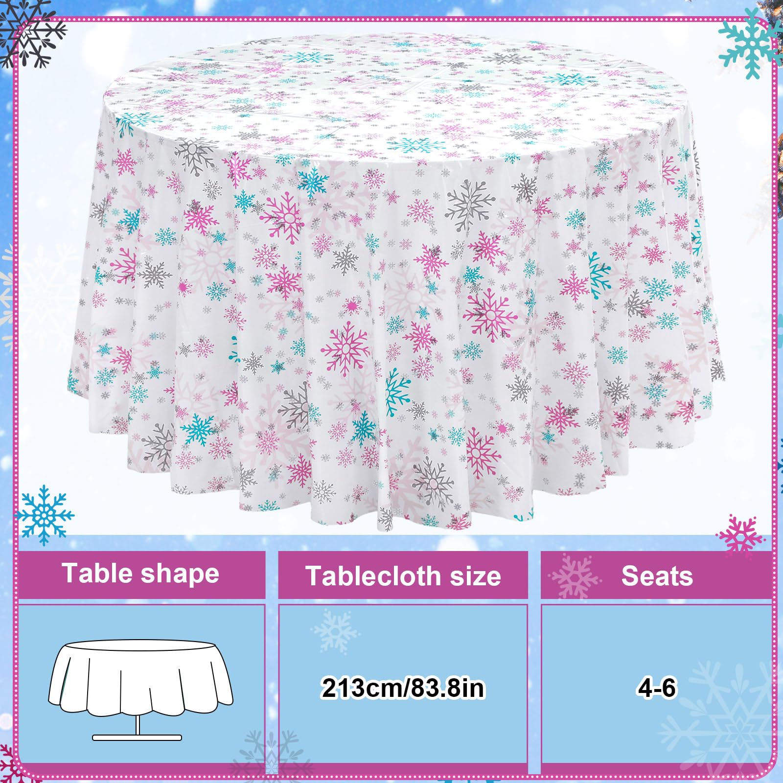 Mantel Sliner copos plateados realzan tu decoración invernal y limpia fácilmente.