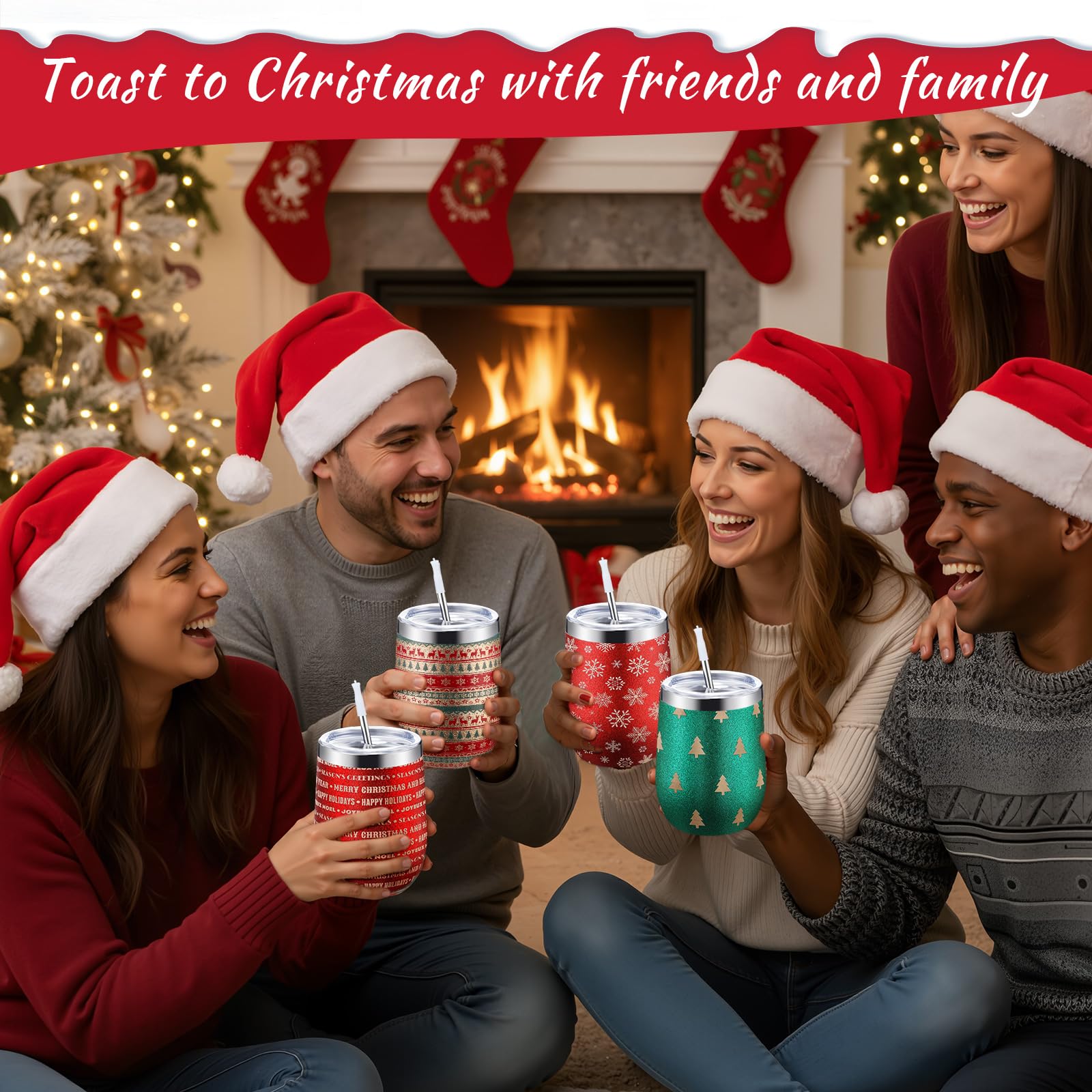 Regalo de Navidad Sliner: conjunto de tazas brillantes para regalar.