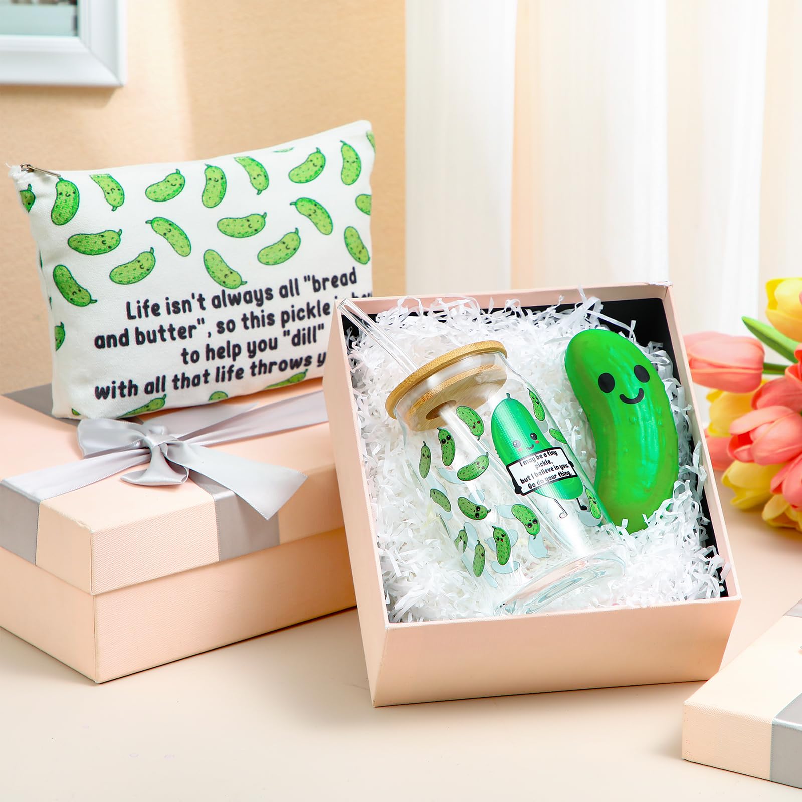 Conjunto de regalos Sliner con pepinillo positivo para colegas y docentes.