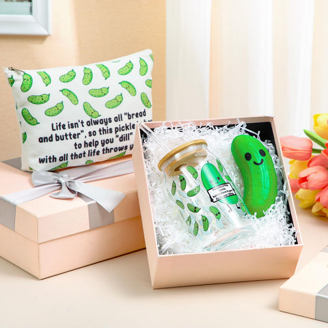 Conjunto de regalos Sliner con pepinillo positivo para colegas y docentes.