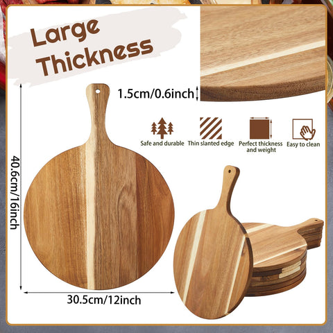 Sliner tabla de acacia con asa cómoda para agarrar y trasladar ingredientes