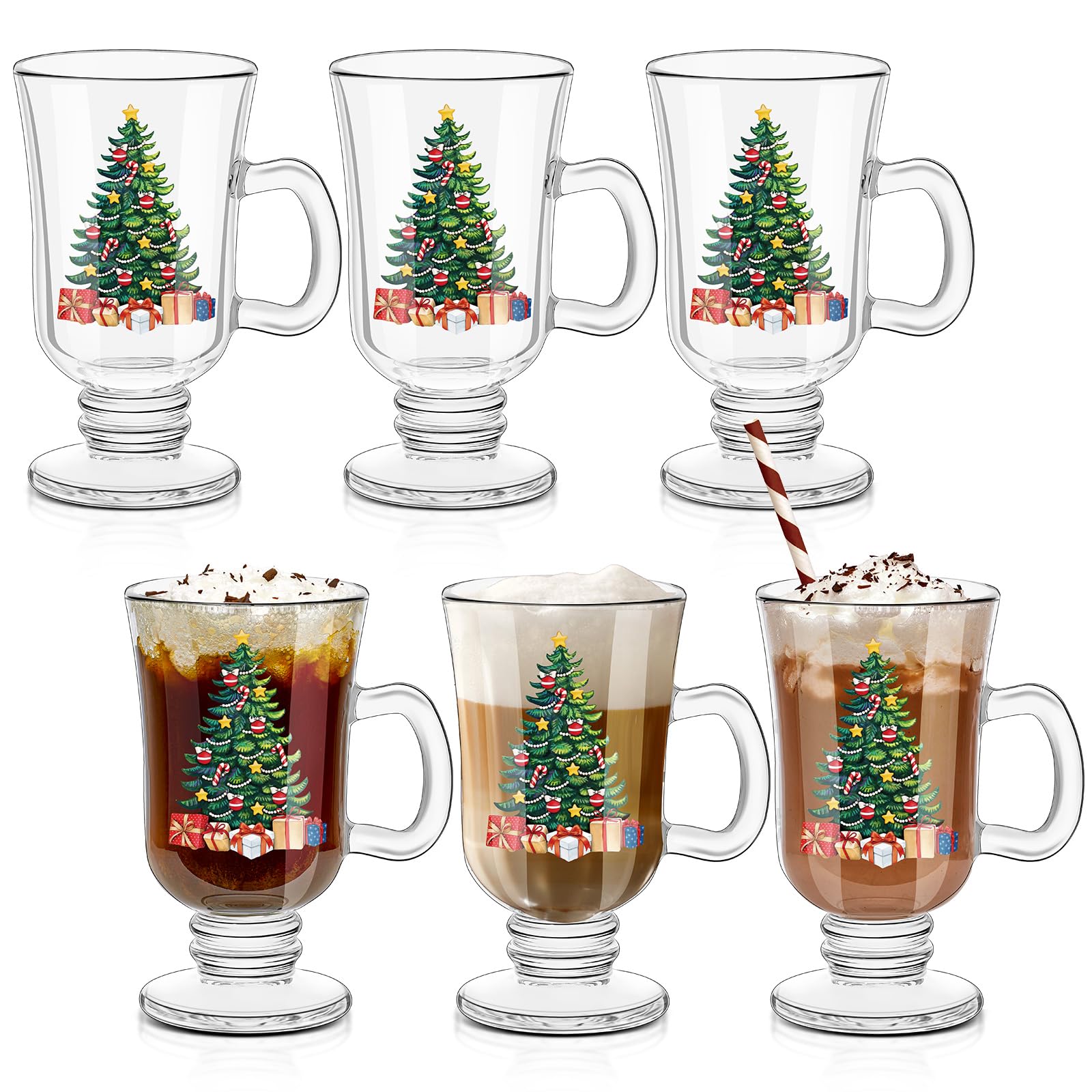 Taza Sliner con diseño de árbol navideño para café caliente.