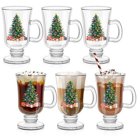 Taza Sliner con diseño de árbol navideño para café caliente.