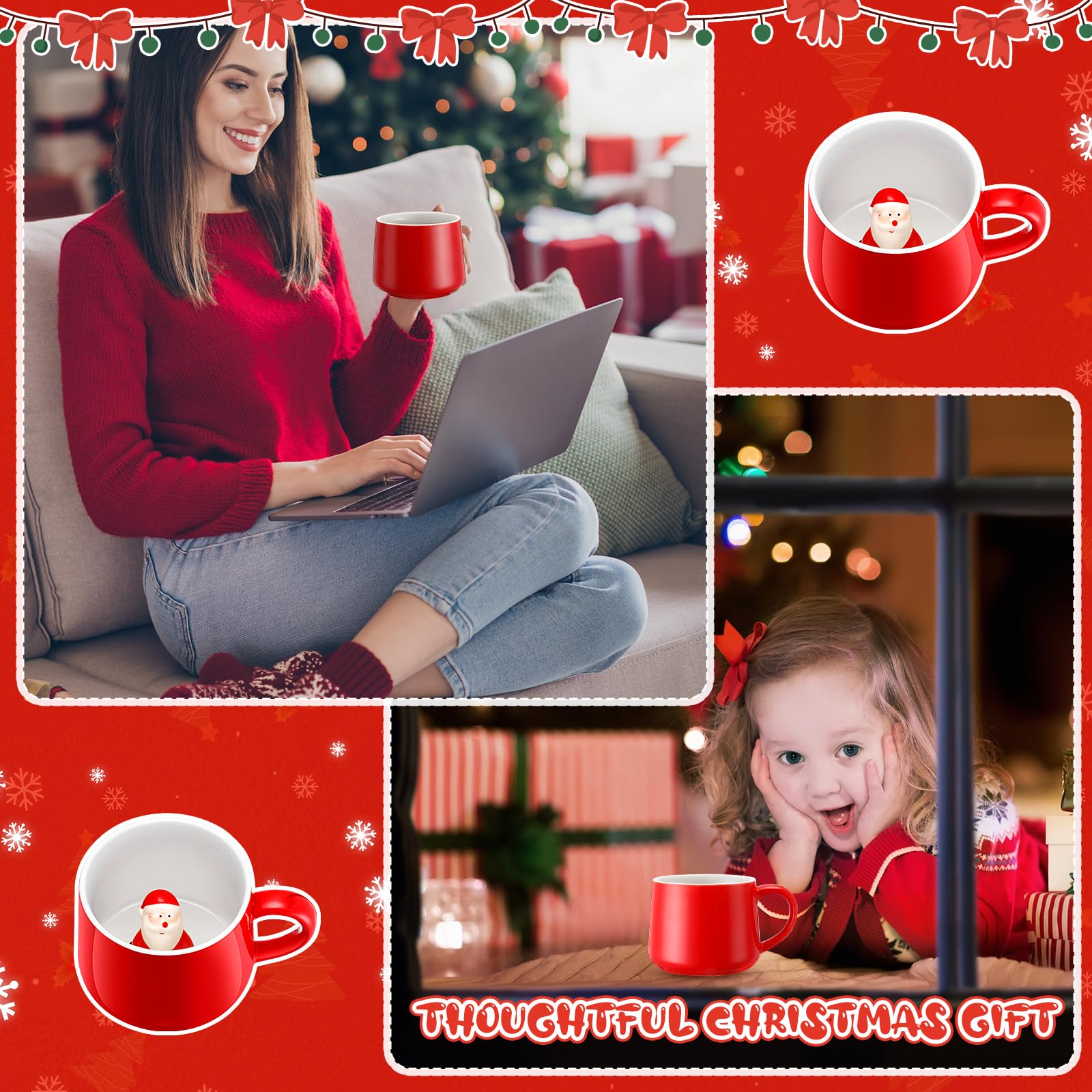Taza para oficina o casa, diseño navideño 3D de Sliner