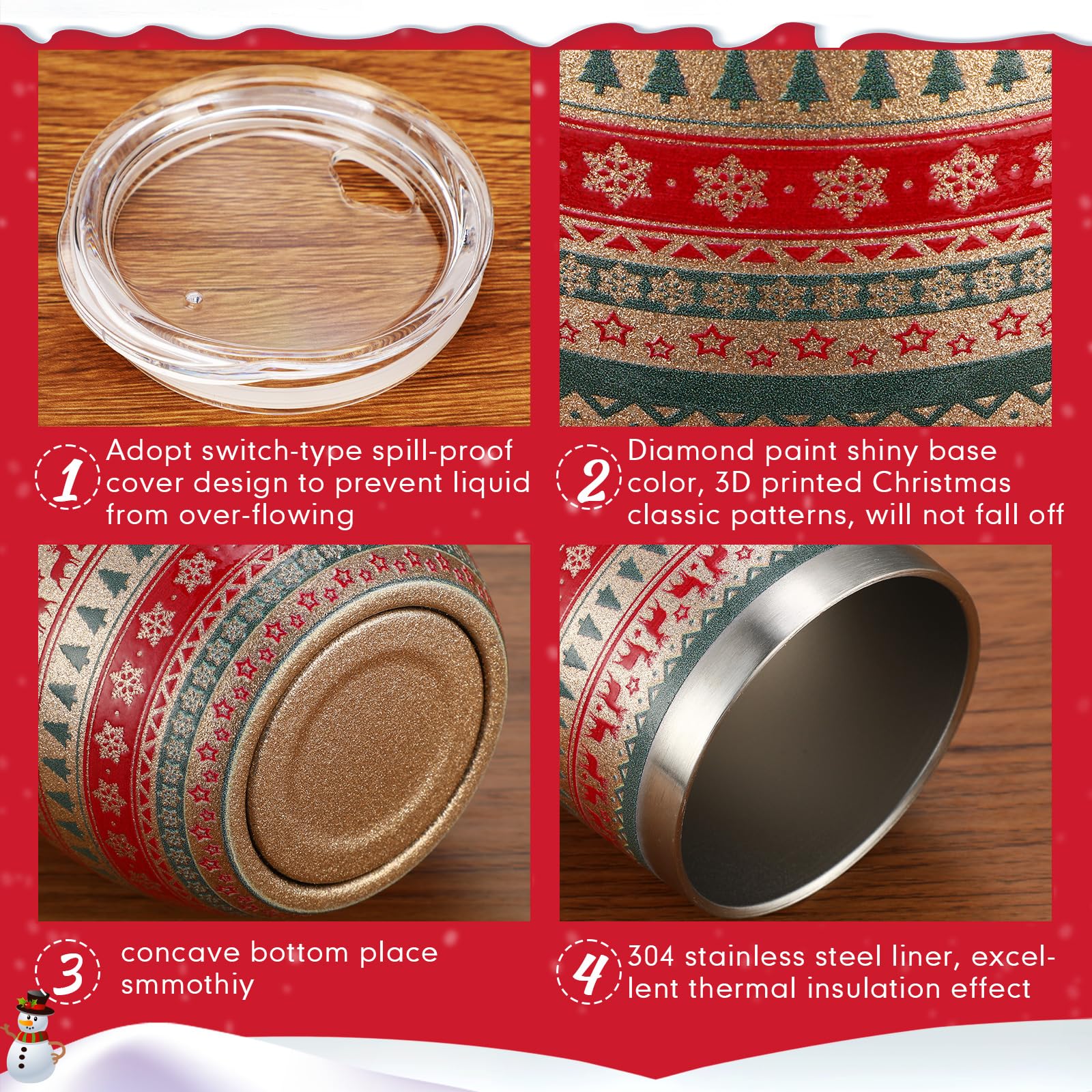 Taza Sliner Navidad con acabado lacado resistente al desgaste.
